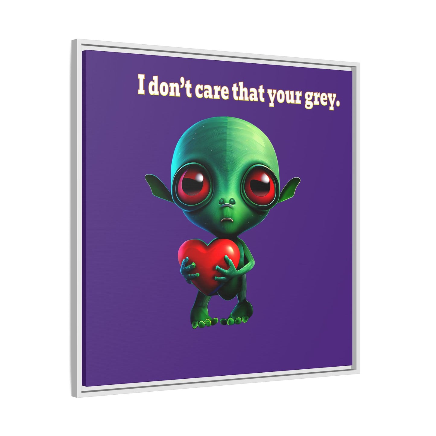 I don't care that your grey - framed canvas art (purple)