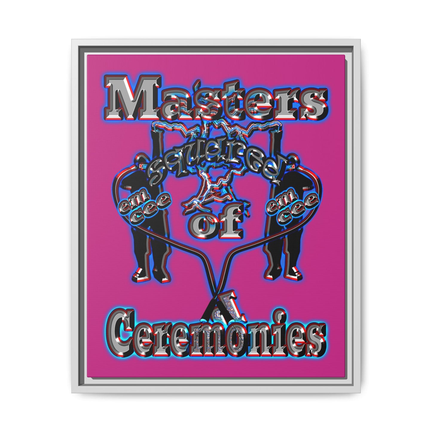 em cee squared - framed canvas art (pink)