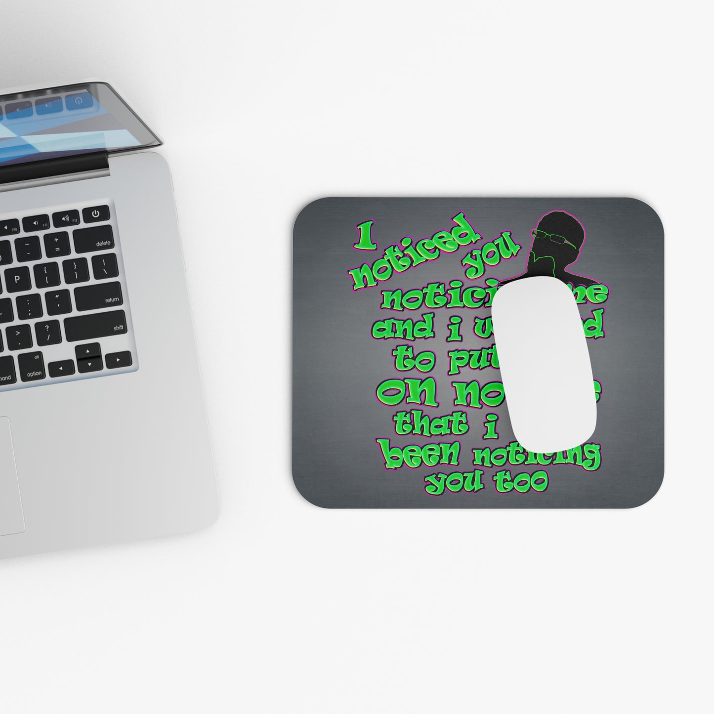 noticed you noticing - Mouse Pad (Rectangle) (grey-light grey)