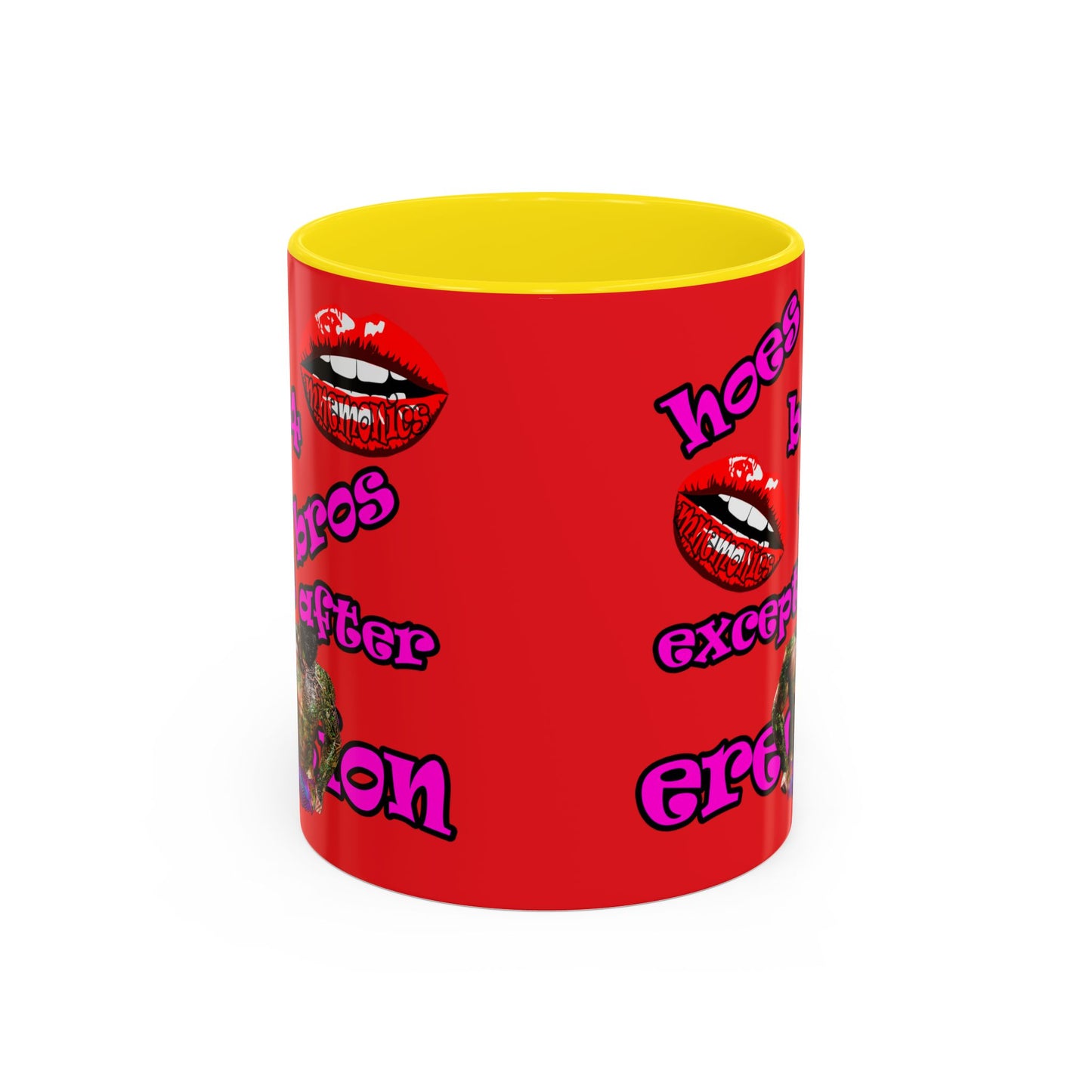 hoes b4 bros - Accent Mug (red)