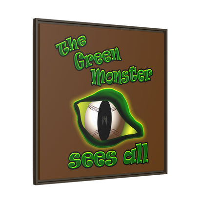 green monster - framed canvas art (brown)