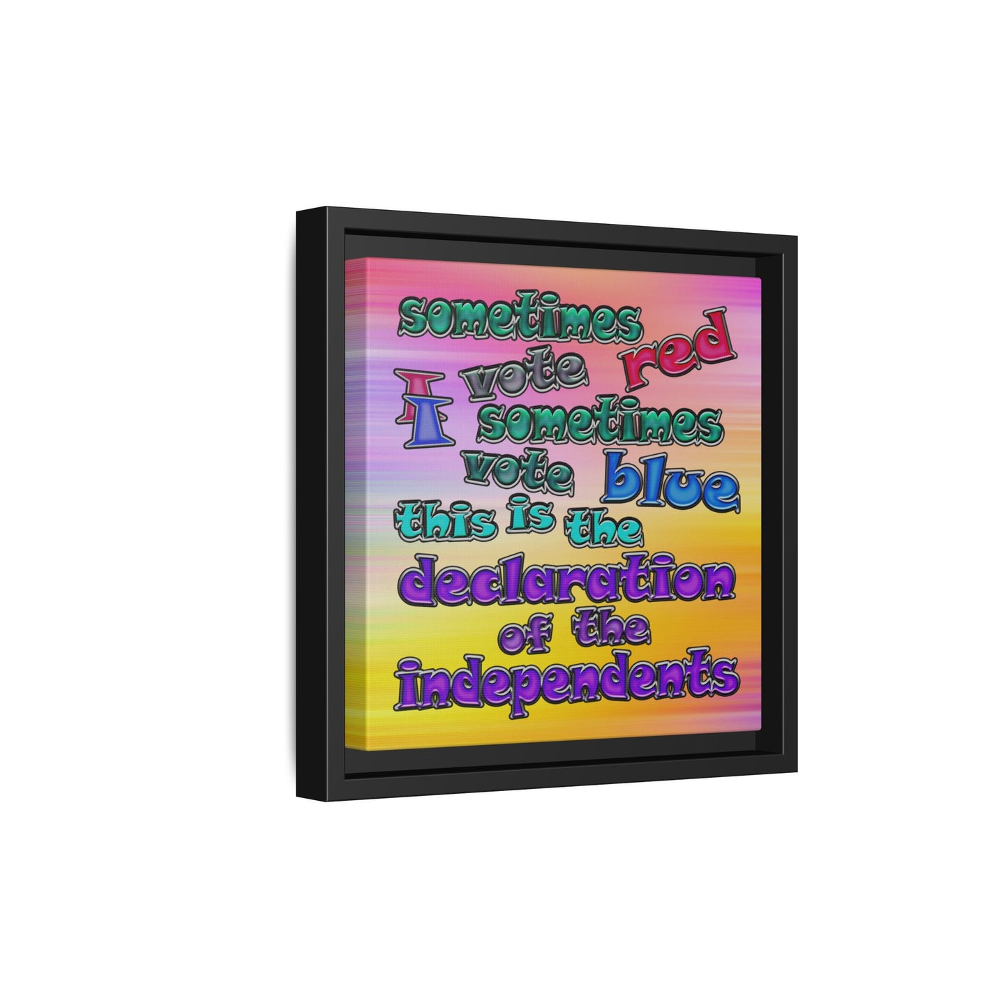 declaration of the independents - framed canvas art (color blur)