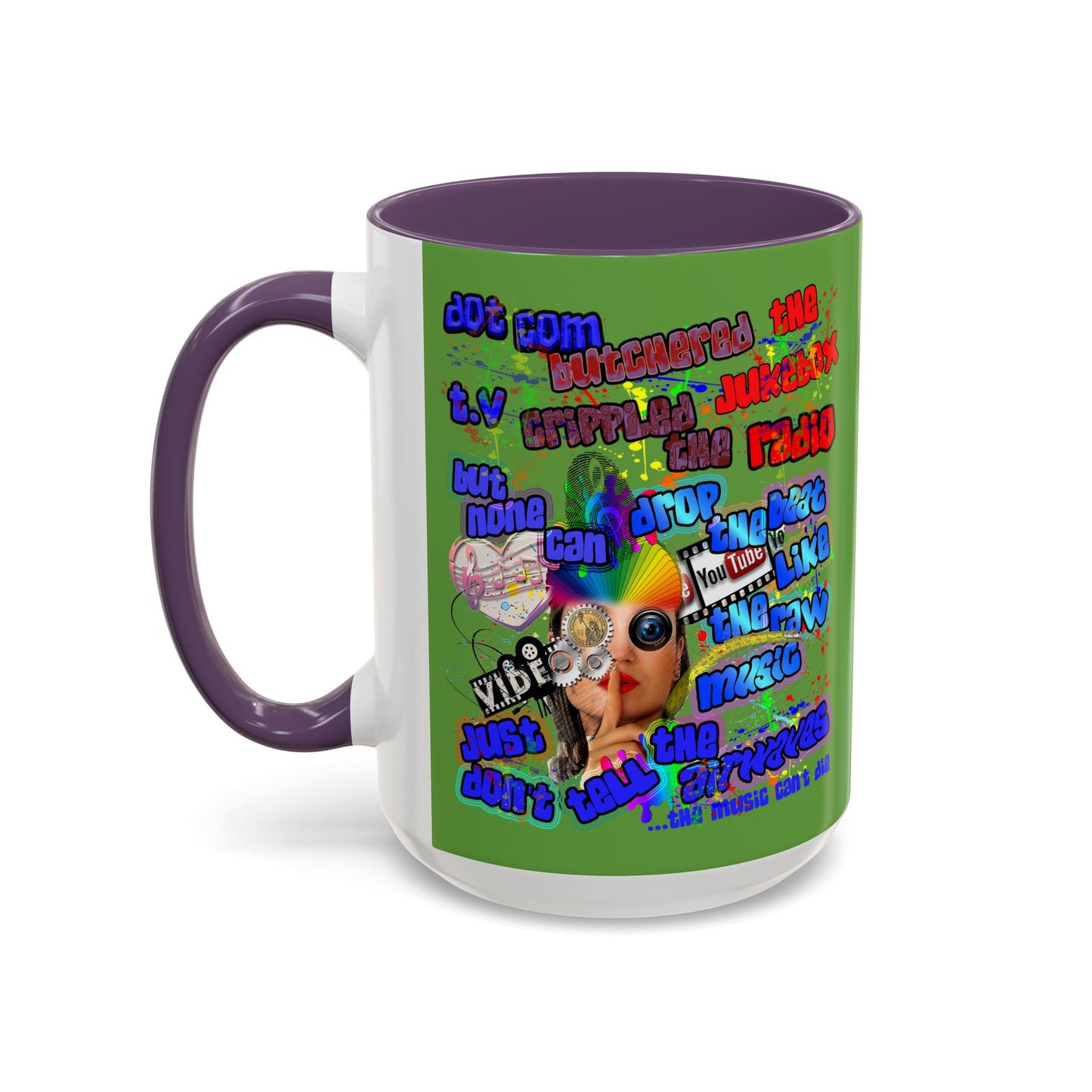 drop the beat - Accent Mug (green)