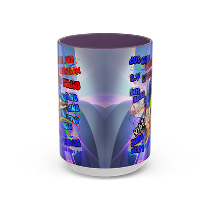 drop the beat - Accent Mug (grey-pink wave)