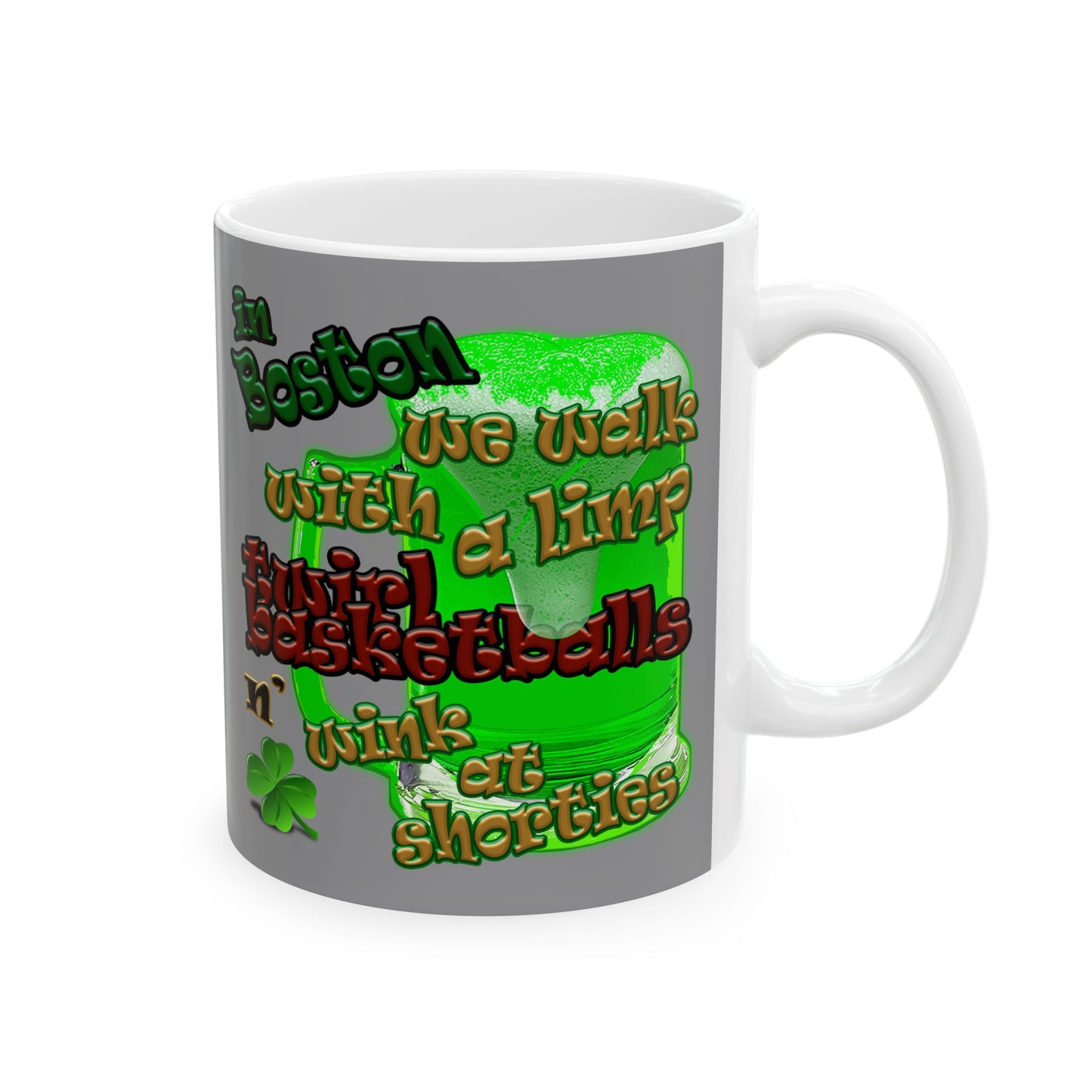 celtics logo - White Mug (grey)
