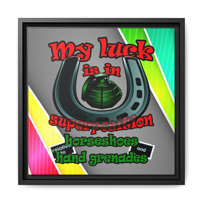 my luck - framed canvas art (rainbow split)