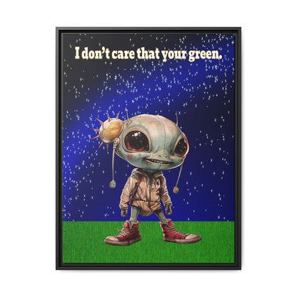 I don't care that your green - framed canvas art ('snoops' background)