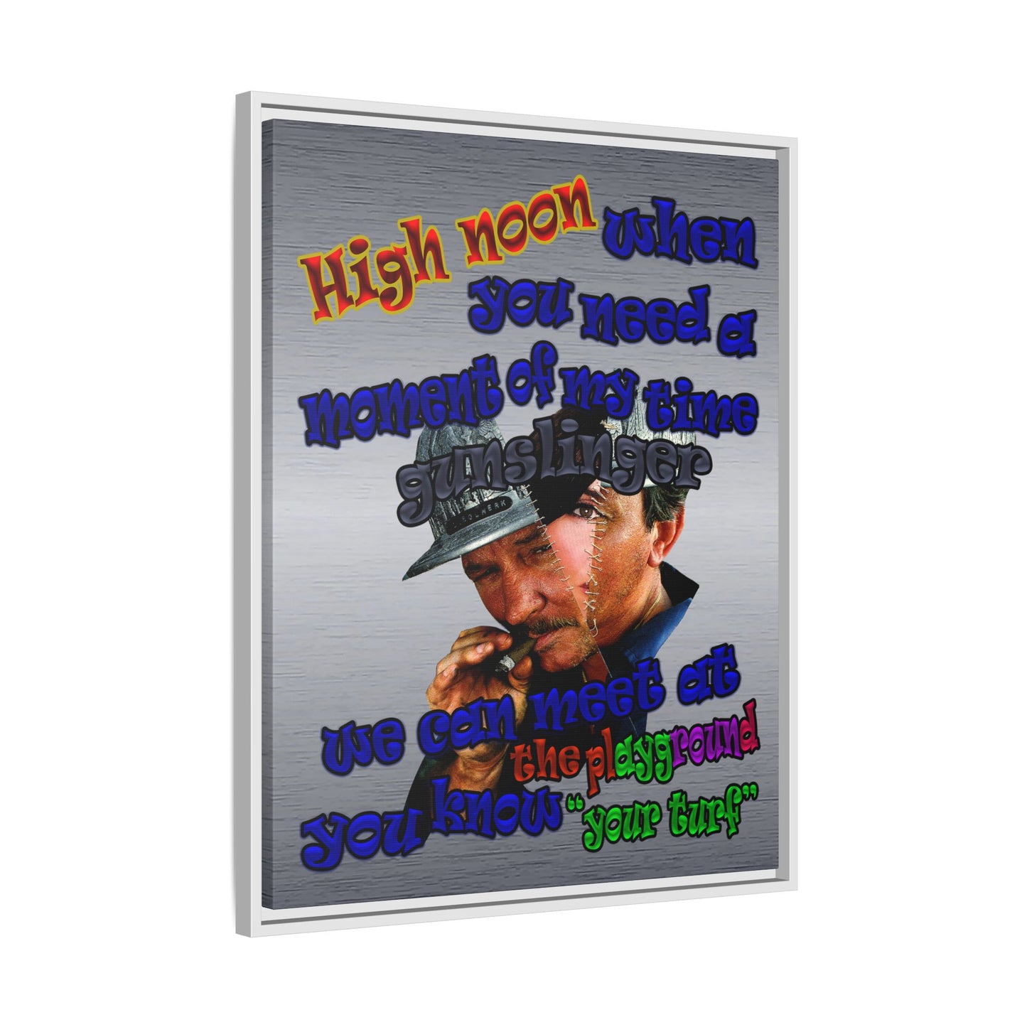 high noon - framed canvas art (brushed nickel)