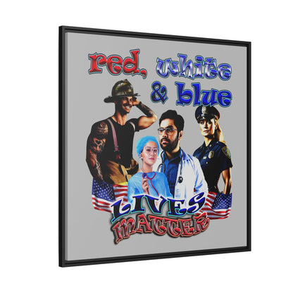 rw&b lives matter - framed canvas art (light grey)