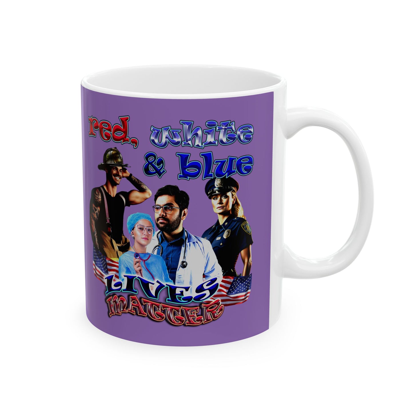 rw&b lives matter - White Mug (light purple)