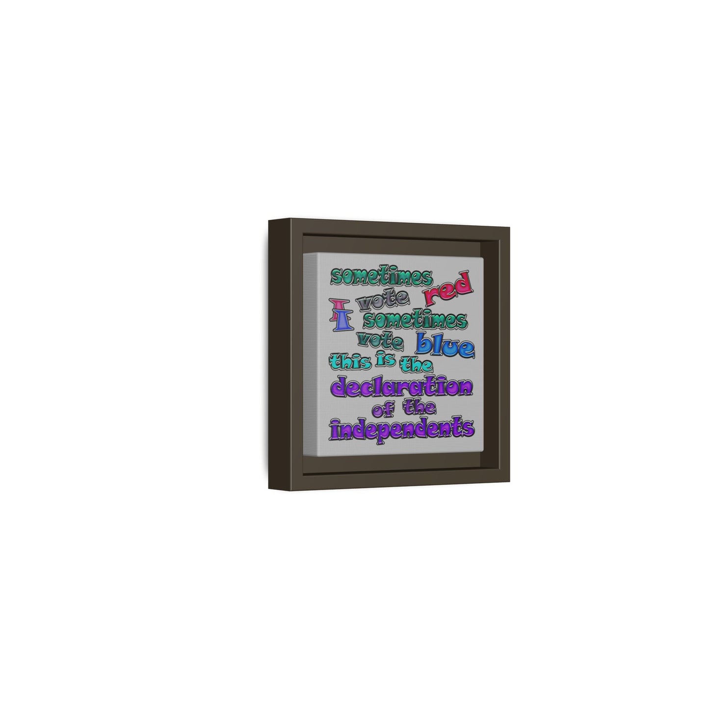 declaration of the independents - framed canvas art (light grey)