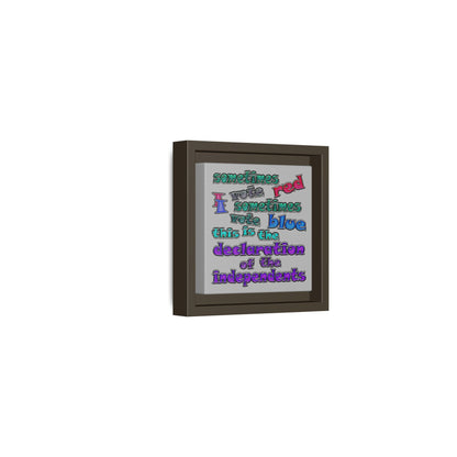 declaration of the independents - framed canvas art (light grey)