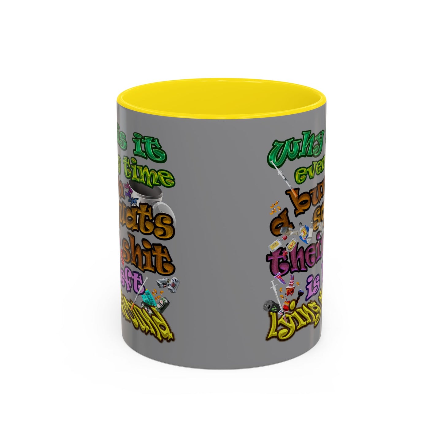the bum's shit - Accent Mug (grey)