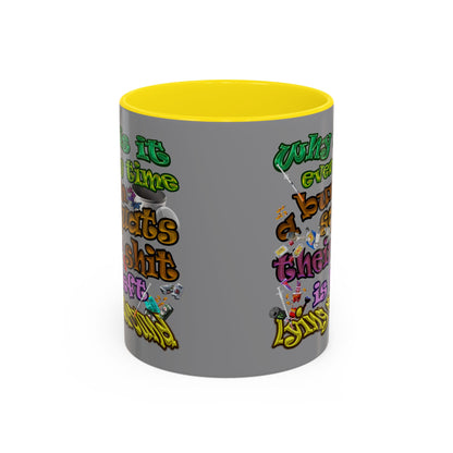 the bum's shit - Accent Mug (grey)