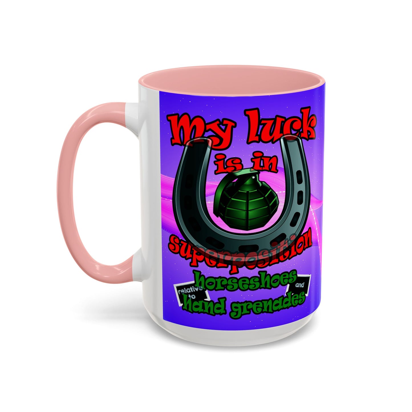 my luck - Accent Mug (purple-pink wave)