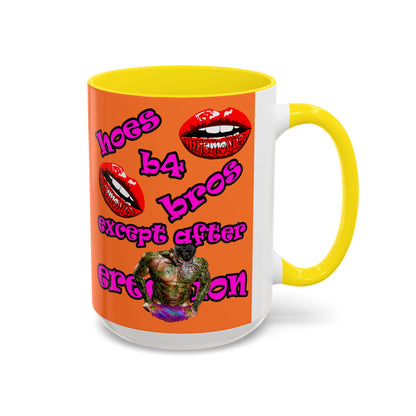 hoes b4 bros - Accent Mug (crusta)