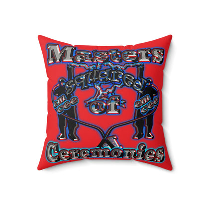 em cee squared - Faux Suede Square Pillow - (red)