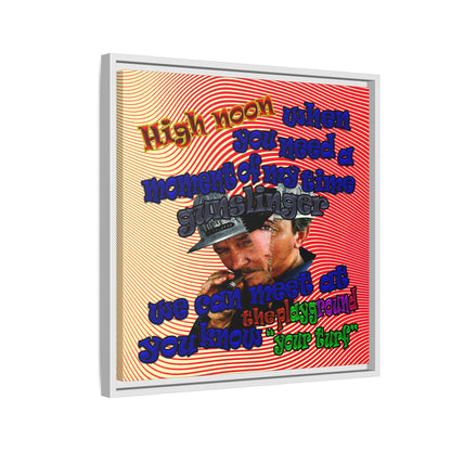 high noon - framed canvas art (yellow-orange wave)