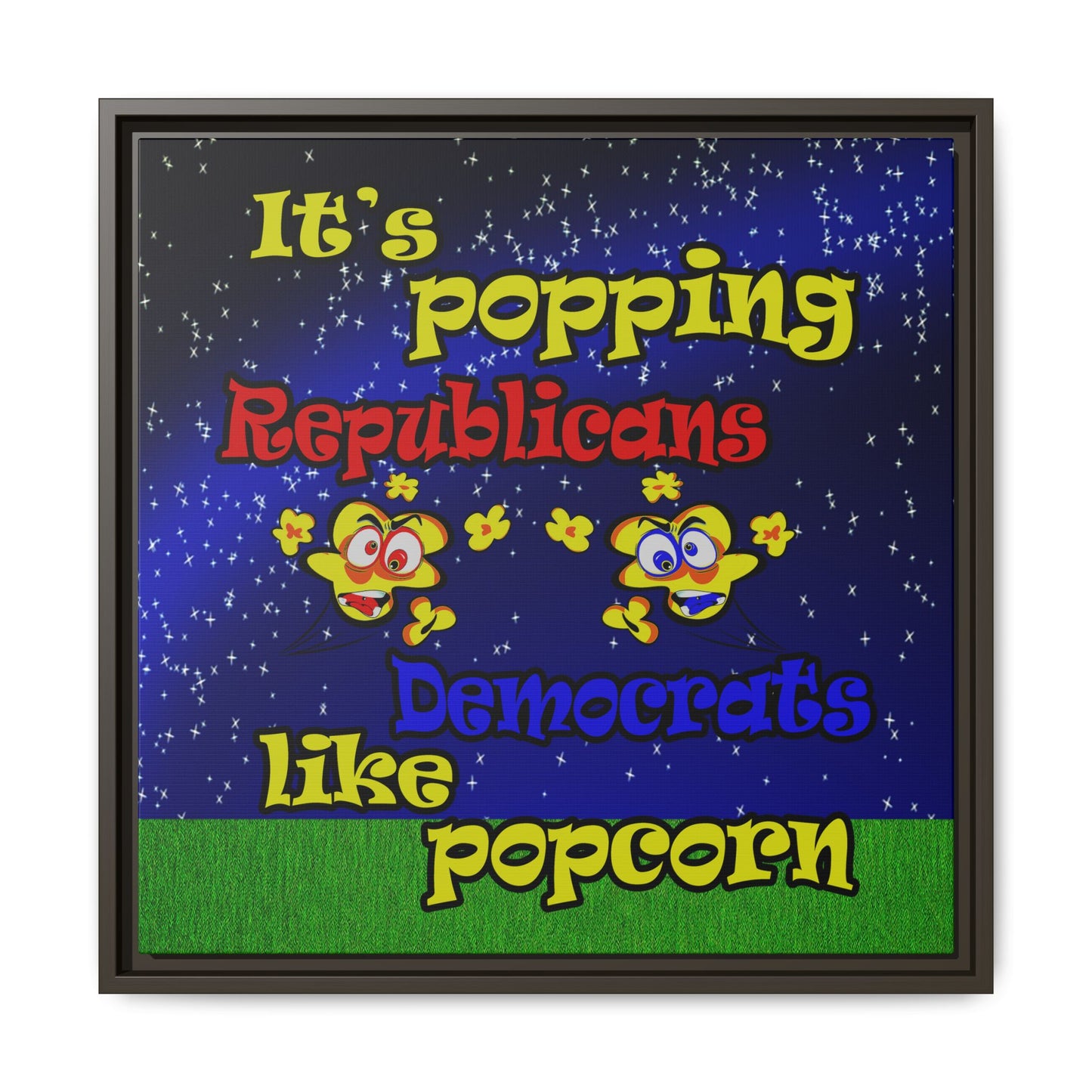 popping like popcorn - framed canvas art ('snoops' background)