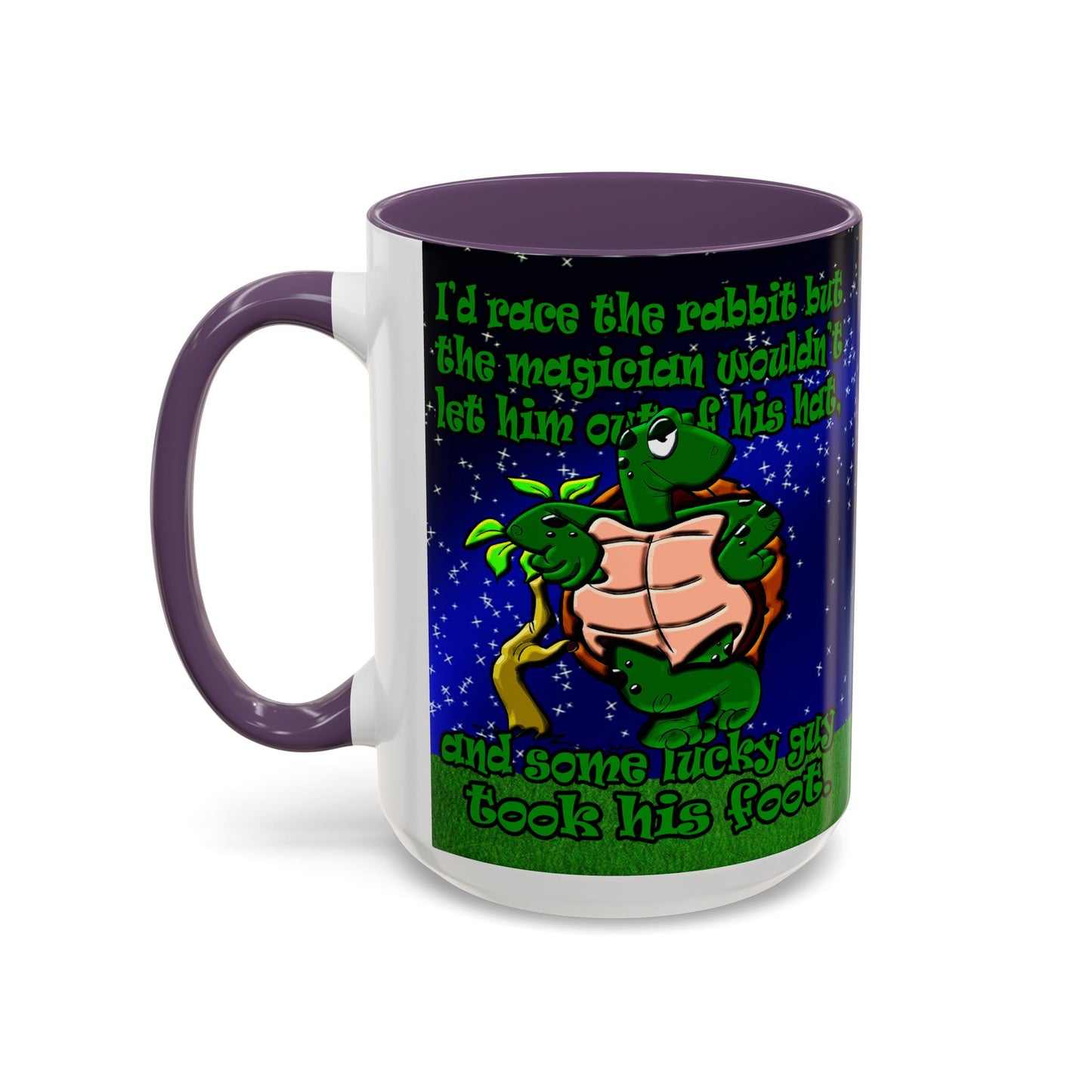 turtle race - Accent Mug ('snoops' background)