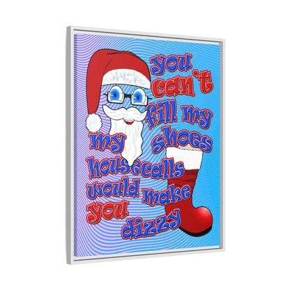 santa's shoes - framed canvas art (light blue-purple wave)