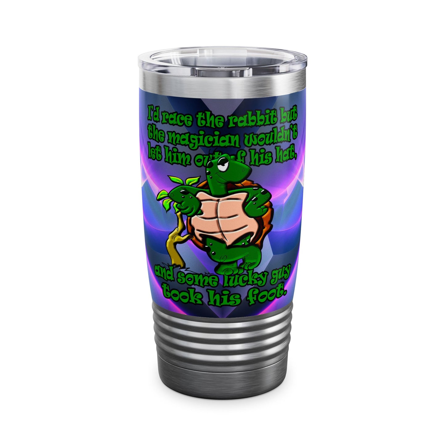 turtle race - Ringneck Tumbler, 20oz (grey-pink wave)