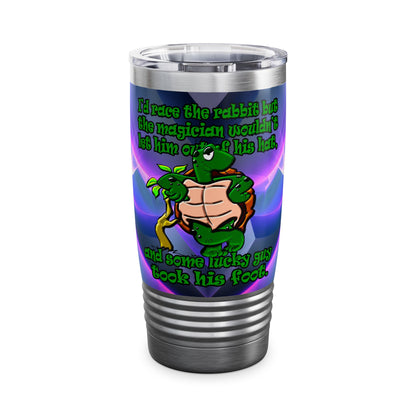 turtle race - Ringneck Tumbler, 20oz (grey-pink wave)