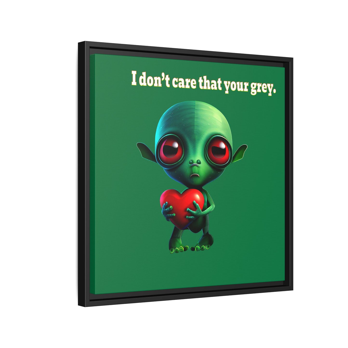 I don't care that your grey - framed canvas art (dark green)