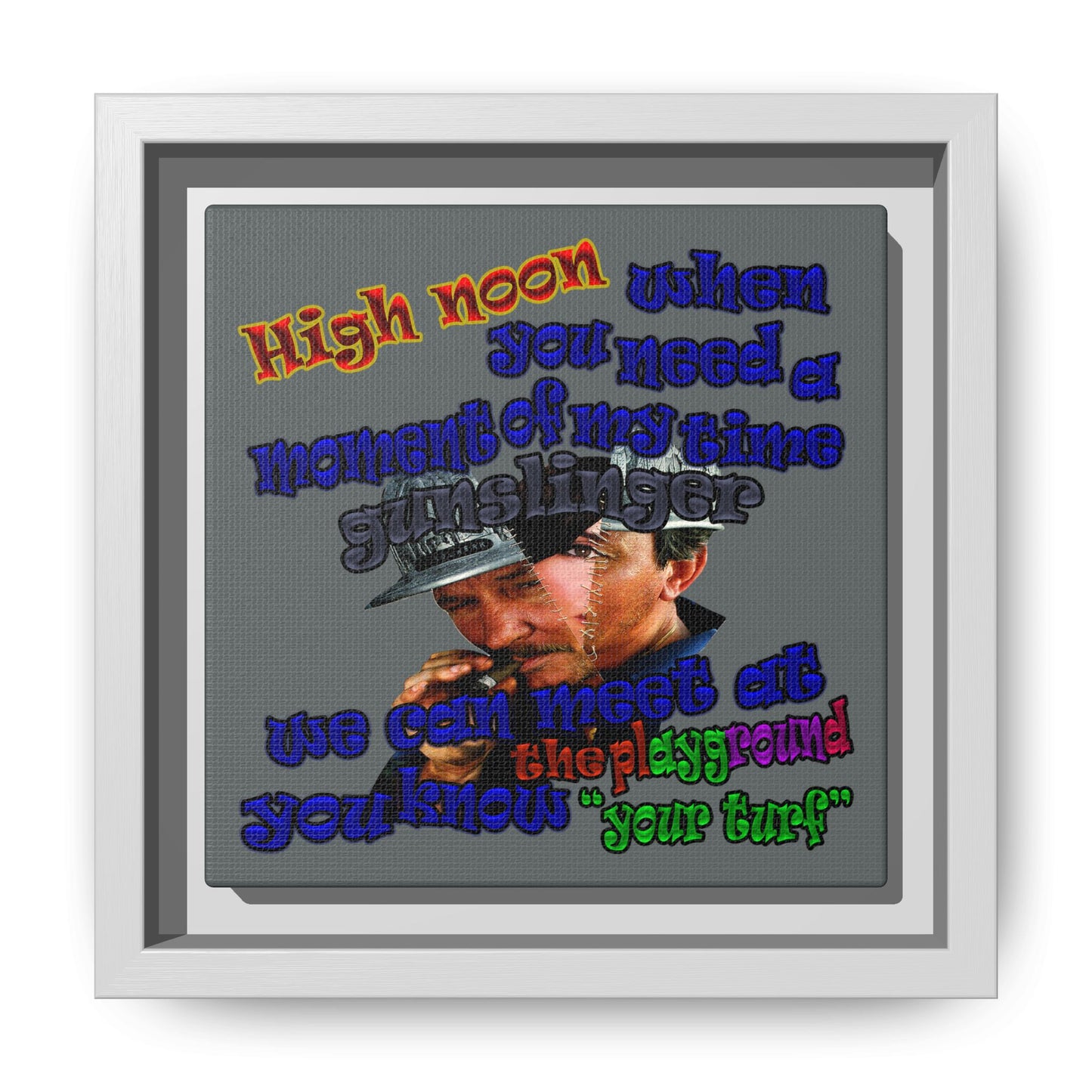 high noon - framed canvas art (dark grey)