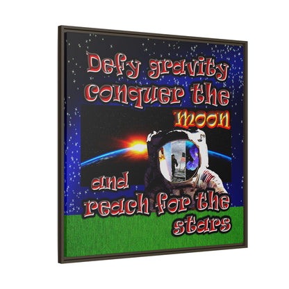 defy conquer reach - framed canvas art ('snoops' background)
