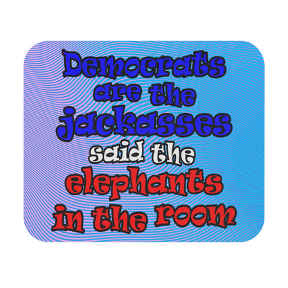 donkeys and elephants - Mouse Pad (Rectangle) (light blue-purple wave)