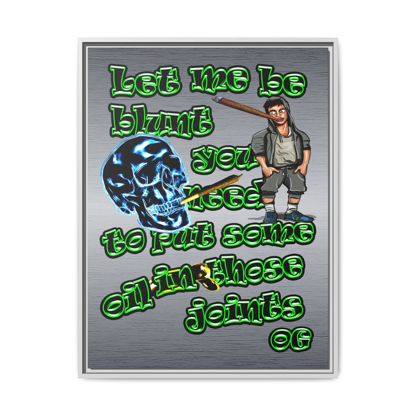 og - framed canvas art (brushed nickel)