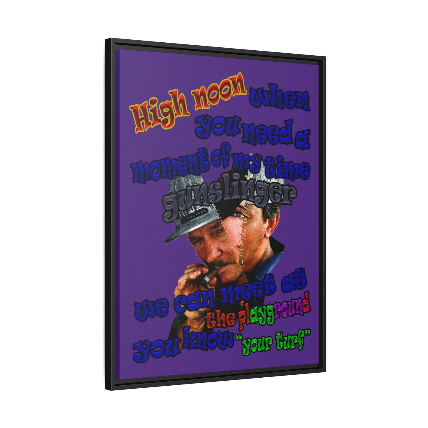 high noon - framed canvas art (purple)