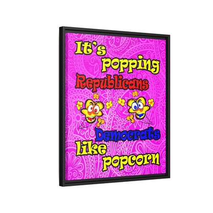 popping like popcorn - framed canvas art (pink swirl)