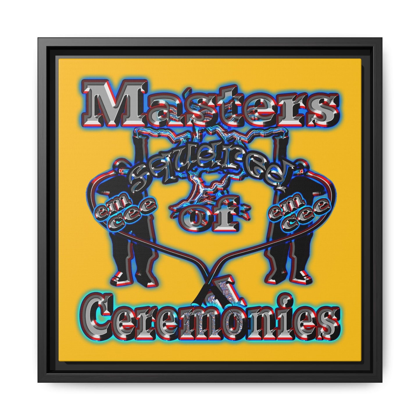 em cee squared - framed canvas art (yellow)