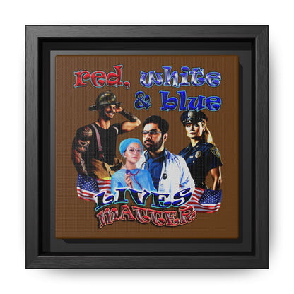 rw&b lives matter - framed canvas art (brown)