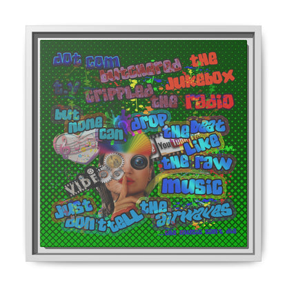 drop the beat - framed canvas art (logo green)