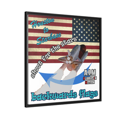 shoot for the stars - framed canvas art (white)