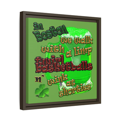 celtics logo - framed canvas art (green)