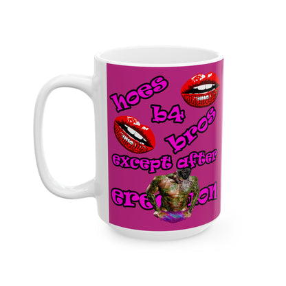 hoes b4 bros - White Mug (pink)