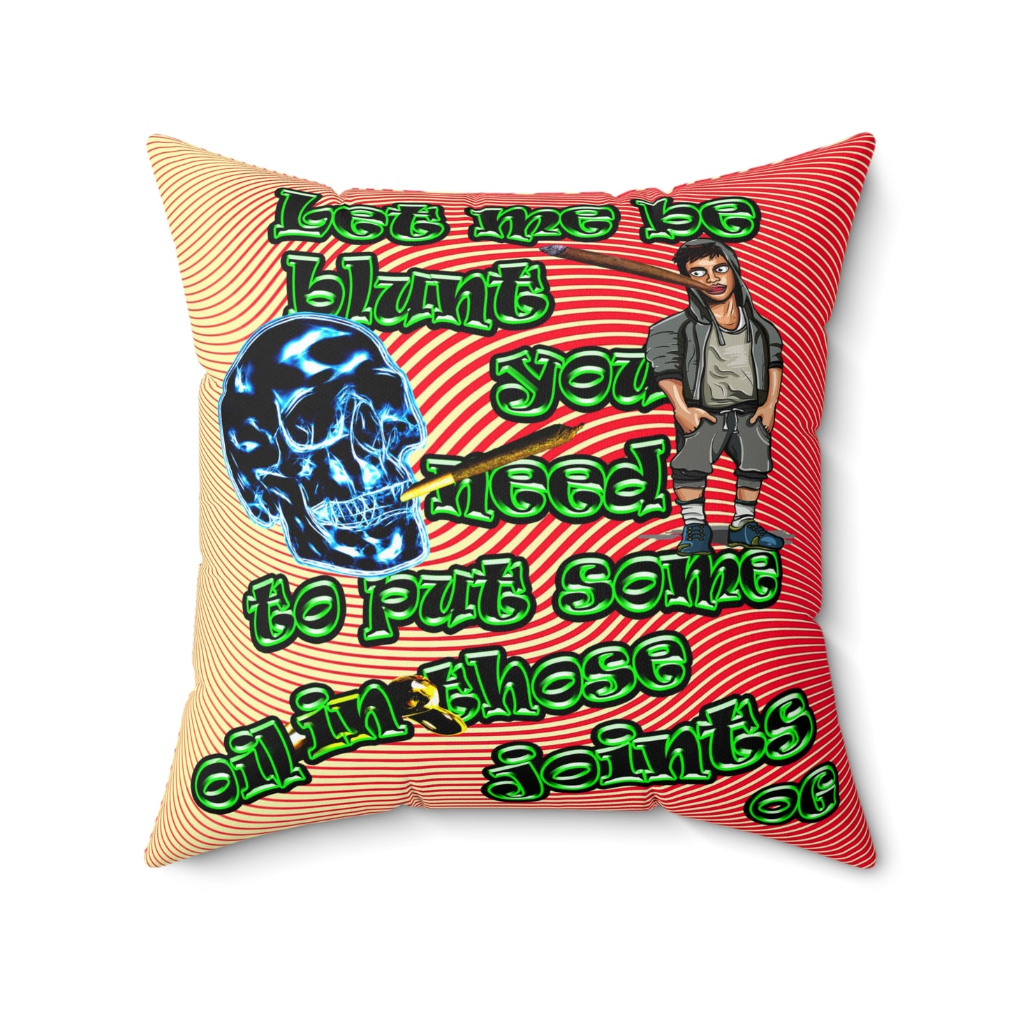 og - Spun Polyester Square Pillow - (yellow-orange wave)
