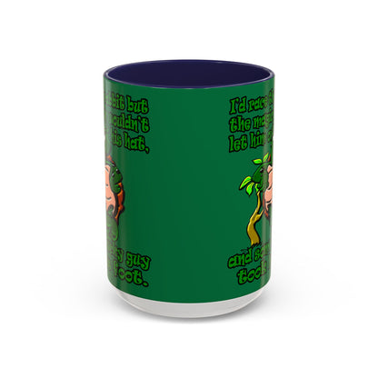 turtle race - Accent Mug (dark green)