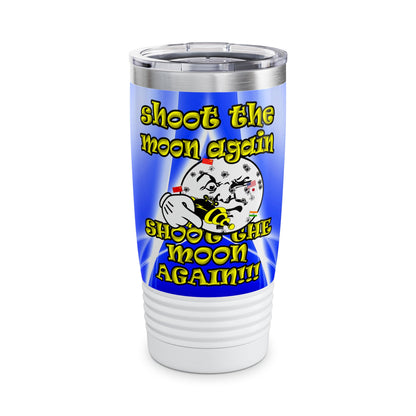 shoot the moon again - Ringneck Tumbler, 20oz (blue-white wave)