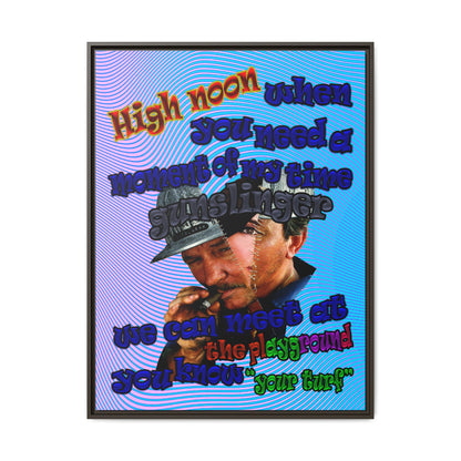 high noon - framed canvas art (light blue-purple wave)
