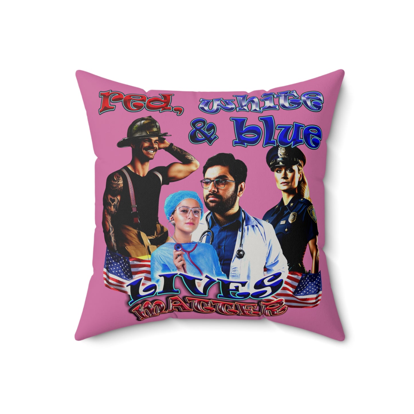 rw&b lives matter - Faux Suede Square Pillow - (light pink)