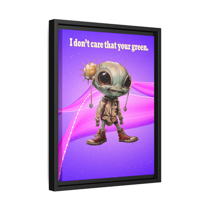 I don't care that your green - framed canvas art (purple-pink wave)