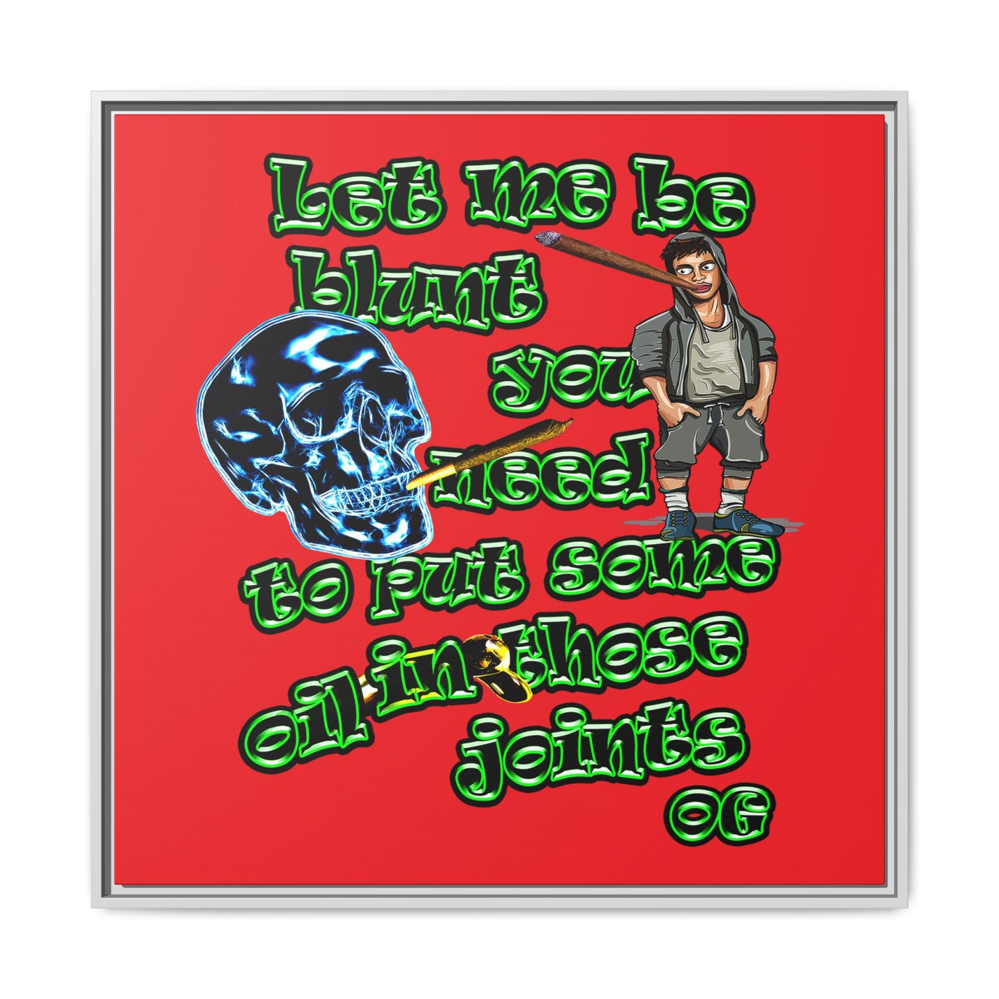 og - framed canvas art (red)