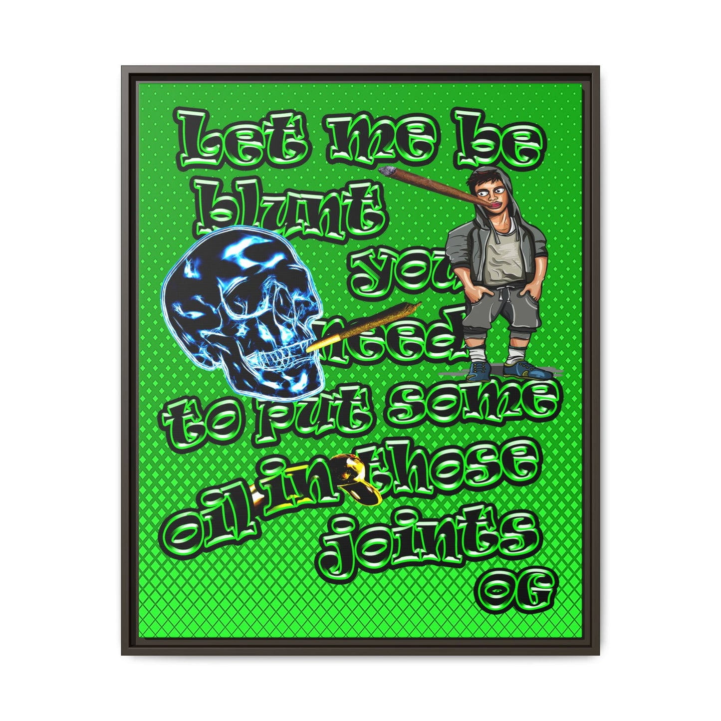 og - framed canvas art (logo green)