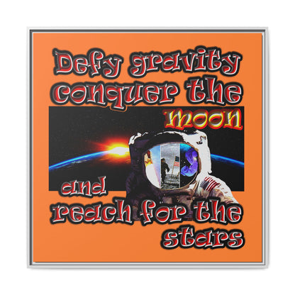 defy conquer reach - framed canvas art (crusta)