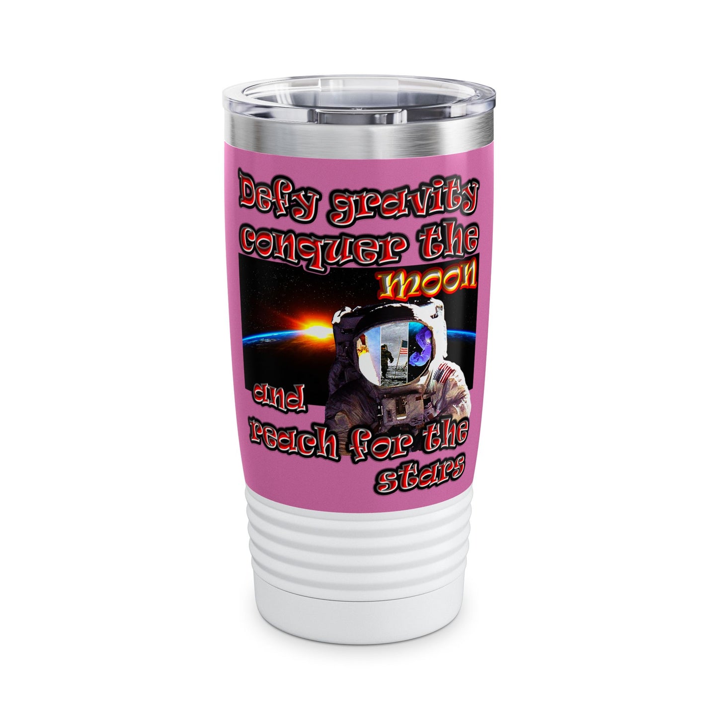 defy conquer reach - Ringneck Tumbler, 20oz (light pink)